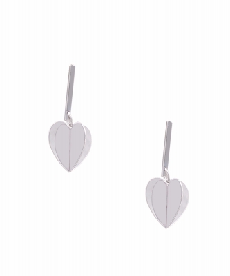 Drop Fashion Earring with Heart All Around ES700077 SILVER